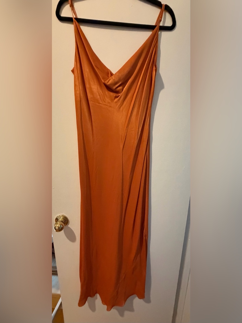 NWOT - Aritzia Wilfred Cowl-Neck Maxi Skirt in Burnt Orange size L